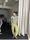 Purpdrank  Vintage Striped Women's Knitted T-shirts 2025 New Summer Casual Loose O-neck Hollow Out Knitwear Short Shirts Top Female