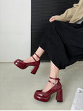 Purpdrank  Designer Women Nightclub Pumps Fashion Cross Strap Buckle Shoes 2025 New Spring Autumn Wedding Party Shoes