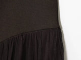 Purpdrank  European-style new women's fashion, versatile, and elegant long dress with a silk mesh patchwork design.