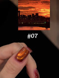 Purpdrank  12ML 10-Color Blue Series Blue Eyes Star Sea Cat Eye Gel Nail Polish New Summer Flash Lamp Cat Eye Nail Polish Nail Art
