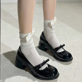 Purpdrank  High Heels Women Bow Shoes Shallow Mary Jane Fashion Shoes Designer Chunky Dress New  Luxury Sexy Pumps Lolita Shoes Femme