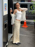 Purpdrank  Women'S Fashion Sexy Long Skirt Casual Slim Y2K Plaid Print Maxi Skirt Party Club Street Spring Summer Outfit Wholesale