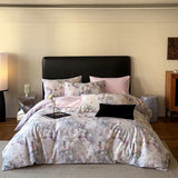 Purpdrank  100% Egyptian Cotton Flowers Print Luxury Bedding Set Single Double Queen King Size Duvet Cover Flat/Fitted Bed Sheet Pillowcase