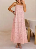 Purpdrank  Beach Casual Spaghrtti Strap Long Dress Women Summer Elegant Sleeveless Backless Lace Maxi Dresses Casual