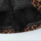 Purpdrank  Y2K High Waist Brown Leopard Print Mini Skirt With short lining Sexy A-line Package Hips Mini Short Skater Party Femme