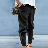 Purpdrank  Plain Harem Pants with Buckles Customized Skirts