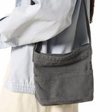 Purpdrank  Versatile Commuting Crossbody Mobile Phone Postman Bags for Men Japanese Washed Canvas Bag for Women