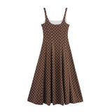 Purpdrank  Summer Women Polka Dots Print Slip Dress 2025 Trendy Sleeveless A-line Slim Mid-long Dresses Sexy Spaghetti Strap Party Dress