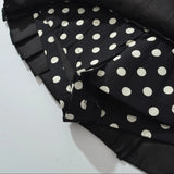 Purpdrank  New CHIC Black with White Polka Dot Print Buttons Low Waist Pleated Mini Skirt Women Sexy Skater Skirts With Shorts lining