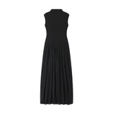 Purpdrank  European-style new women's fashion, versatile, and elegant long dress with a silk mesh patchwork design.