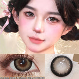 Purpdrank  Fish Brown Colored Contact Lenses for Eyes Natural Yearly Contact Lens Big Beauty Pupil Degrees Prescription Myopia