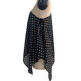 Purpdrank  Asymmetrical Polka Dot Chiffon Top Off Shoulder Loose Pullover