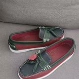Purpdrank  Leather Docksides Classic Boat Shoes Mocassins Shoes Handmade Shoes Mens Casual Loafers Non-Slip Rubber Outsoles