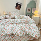 Purpdrank  Fresh Style Bedding Set 100% Cotton Bed Linen Set for Home постельное бельё набор Soft Duvet Cover Pillowcase with Bedsheets