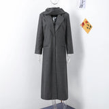 Purpdrank  Vintage Fashion Long Scarf Collar Overcoats Women's Casual Double Breasted Pockets Coats 2025 Autumn Lady High Street Outerwears