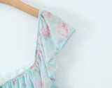 Purpdrank   2 colors Sexy Floral Print Bow V neck Ruffles Strap Sling Dress Women Backless Slim Waist Mini Sleeveless Tank Dresses Robe