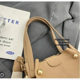 Purpdrank  High Quality Solid PU Bucket Shoulder Soft Crossbody Bags Korean High-end Design Large Capacity Women's Handbags