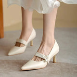 Purpdrank  new Spring Fairy Style Wedding Shoes Niche High-end Pearl Single Shoes Formal Women Shoes