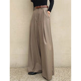Purpdrank  Spring Elegant Women's Wide Leg Pants 2025 New High Waist Solid Korean Casual Loose Trousers Pockets Female