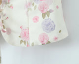 Purpdrank  Summer Puff Sleeve French Floral Printed Shirts Elastic Back Sexy Crop Tops Slim Short Top