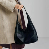 Purpdrank  Fashionable Minimalist Retro Shoulder Bag  PU Leather Handbag Casual Commuting Trend Large Capacity Tote Bag