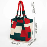 Purpdrank  Adjustable Straps Knitted Tote Bag Large Capaci Portable Handbag for Commuting And Outings Versatile Casual Women's Bag