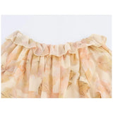 Purpdrank  Women's pleated printed short dress spring V-neck long sleeved Midi dress women's casual loose chic dress