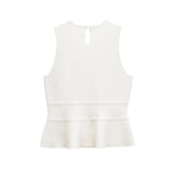 Purpdrank  European and American style 2025 new bow-decorated round-neck sleeveless sweater