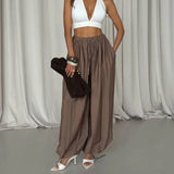 Purpdrank   Autumn New Women's High Waist Drawstring Wide Leg Pants Loose Casual Palazzo Pants Comfy Loungewear Trousers