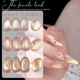 Purpdrank  TC Pure Lust Golden Light Heroine Cat Eye Gel Nail Polish New Whitening Ice Transparent Super Flash Nail Art Nail Supplies