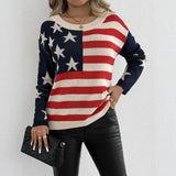 Purpdrank  Women's Sweaters Autumn Winter Fashion Comfortable 2025 USA Print Long Sleeve Round-Neck Daily Sweaters