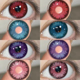 Purpdrank  1Pair Cosplay Colored Contact Lenses Halloween Red Lenses Purple Eyes Contact Anime Blue Eyes Lenses Pink Beauty Makeup