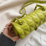 Purpdrank  Embroidery Thread Chain Crossbody Bags For Women 2023 Latest Luxury Designer Handbag PU Leather Street Shoulder Bag Bolsos