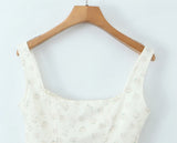 Purpdrank  Sexy Floral Print Lacing Up Bow Ruched Chest Camisole Women Wood ears Hem Corset Tank Tops Side Zipper Girl Sexy Slim Crop Top
