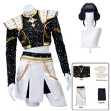 Purpdrank  Zoey Cosplay Costume Wig Shoes Black Coat Singing Suit Song-Promotion Costume Women Halloween Party Role Playing Outfit