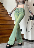 Purpdrank  Bell Bottom Trousers High Waist Shot Womens Flared Jeans South Korea Streetwear On Sale 2025 Quality R Xxl Denim Pants for Women