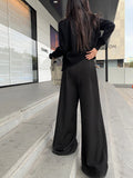 Purpdrank  High Quality Suit Pants Women Casual  High-waisted Wide-leg Pants Female Elegant Design Style Streetwear Trouser