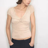 Purpdrank  Sexy Spice Lace Stitching T-Shirt Spring/Summer Women's Short Sleeve