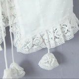 Purpdrank  White 3D Dot Spliced Lace Tie Bow Tassel Sexy Corset Women Summer Tank Tops Lacing up Bandage Strap no Button Crop Top