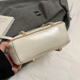 Purpdrank  Mini Square Top-handle Bags For Women Contrast Color Small Boston Shoulder Crossbody Bag 2025 New Luxury Designer Handbags