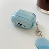 Purpdrank  Earphone Case for AirPods 4 Pro3 2025 Blue Gradient Color Sky Cover with Keyring for Apple AirPods 2 3 4 Pro 2nd 3rd Soft Cases
