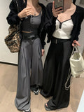 Purpdrank  High Quality Suit Pants Women Casual  High-waisted Wide-leg Pants Female Elegant Design Style Streetwear Trouser