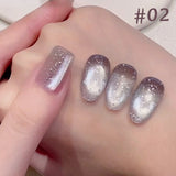 Purpdrank  12ML New Pop Versatile Crystal Cat Eye Nail Polish Popular Bubble Water Cat Eye Gel Nail Polish Nail Art Nail Supplies