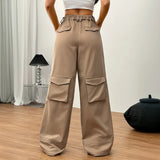 Purpdrank  Spring and Summer Loose Casual American Wide-leg Pants Street Pocket Women's Overalls