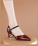 Purpdrank  Korean Version Thick Heels And Shallow Mouth Women'S Shoes, Spring And Summer Fashionable Square Toe Middle Heel Shoes