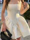 Purpdrank  Sexy backless white mini summer dress women elegant folds evening short dresses woman bodycon prom birthday party dress vestidos