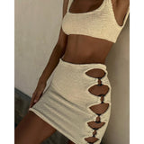 Purpdrank  Sexy 3pieces Micro Bikinis 2025 Women Swimsuit Solid Swimwear With Skirt Brazilian Bikini Set Beachwear Thong Biquini