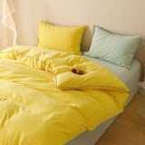 Purpdrank  Striped Contrasting Color Student Dormitory Bed Solid Color Four Piece Set