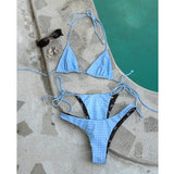 Purpdrank  3 piece Bikini Set Micro Bikini Push Up Women Swimsuit Sexy Swimwear Brazilian Biquini Swim Suit Print Beachwear Female