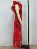 Purpdrank  Summer Fashion New Women's Elegant and Sexy Dress Sleeveless Slant Shoulder Vacation Leisure Bag Hip Tie Dyeing Long Dress